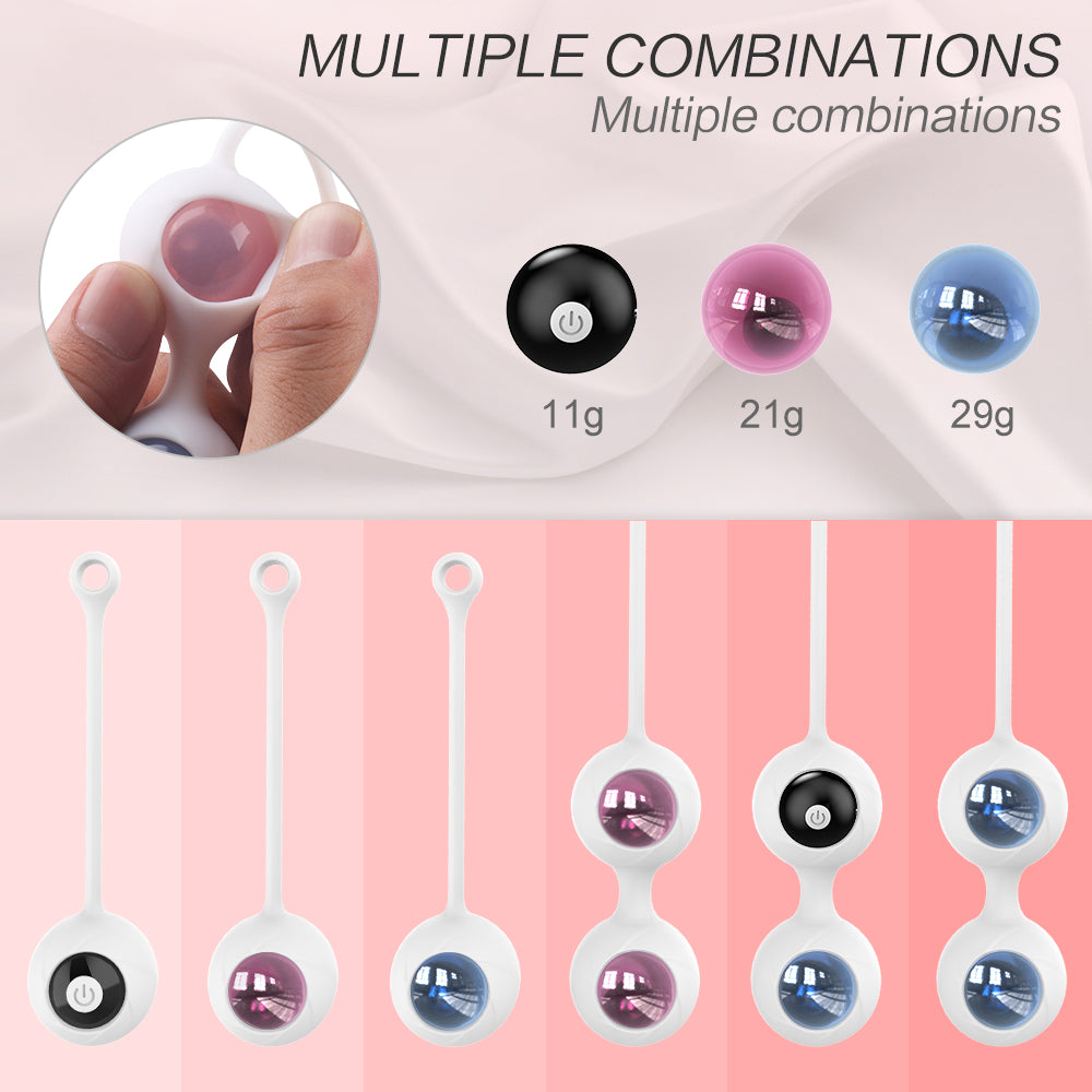 Vaginal Dumbbell 5-Ball Pelvic Floor Muscle Exercise Remote Control Vibrating Kegel Balls Intimate Wellness Trainer
