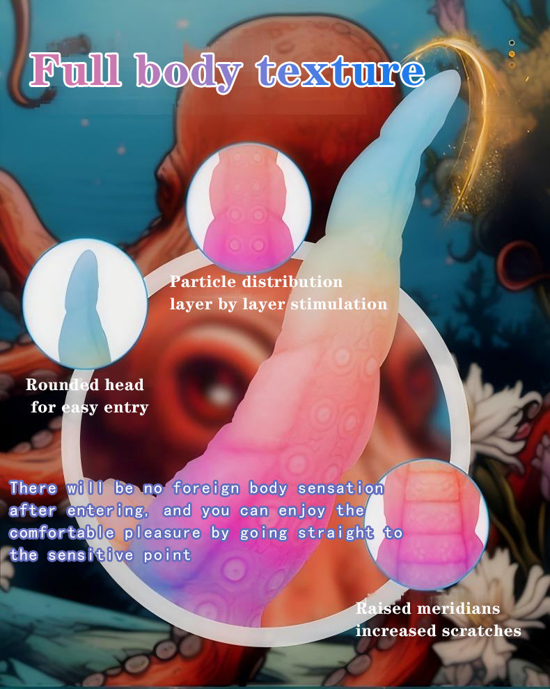 Glow-in-the-Dark Octopus Tail Anal Plug - Liquid Silicone Adult Toy