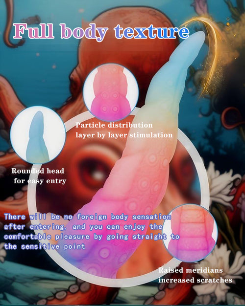 Glow-in-the-Dark Octopus Tail Anal Plug - Liquid Silicone Adult Toy
