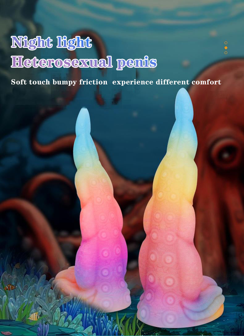 Glow-in-the-Dark Octopus Tail Anal Plug - Liquid Silicone Adult Toy