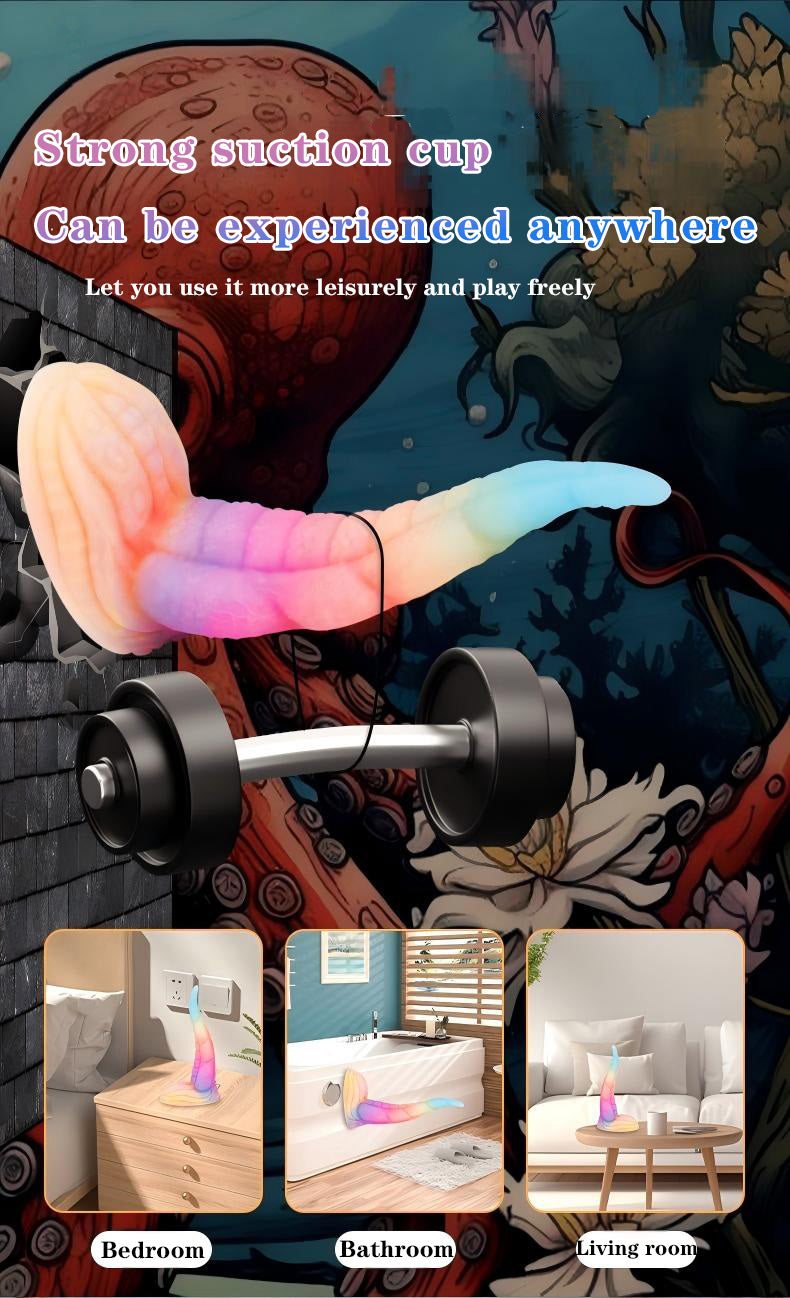 Glow-in-the-Dark Octopus Tail Anal Plug - Liquid Silicone Adult Toy