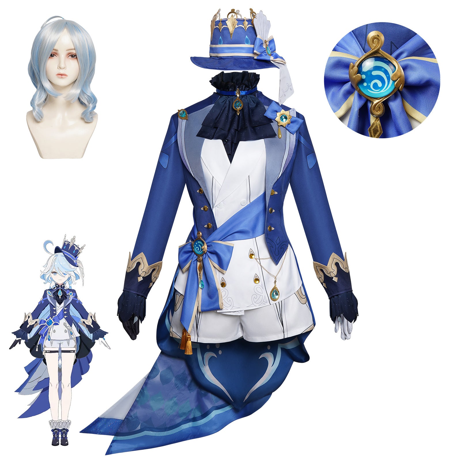 【VELUXXA】Rolecosplay Genshin Impact Furina/Focalors cosplay outfit